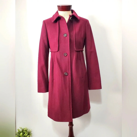 BROOKS BROTHERS NWOT wool purple coat.  Size 2 - Picture 1 of 13